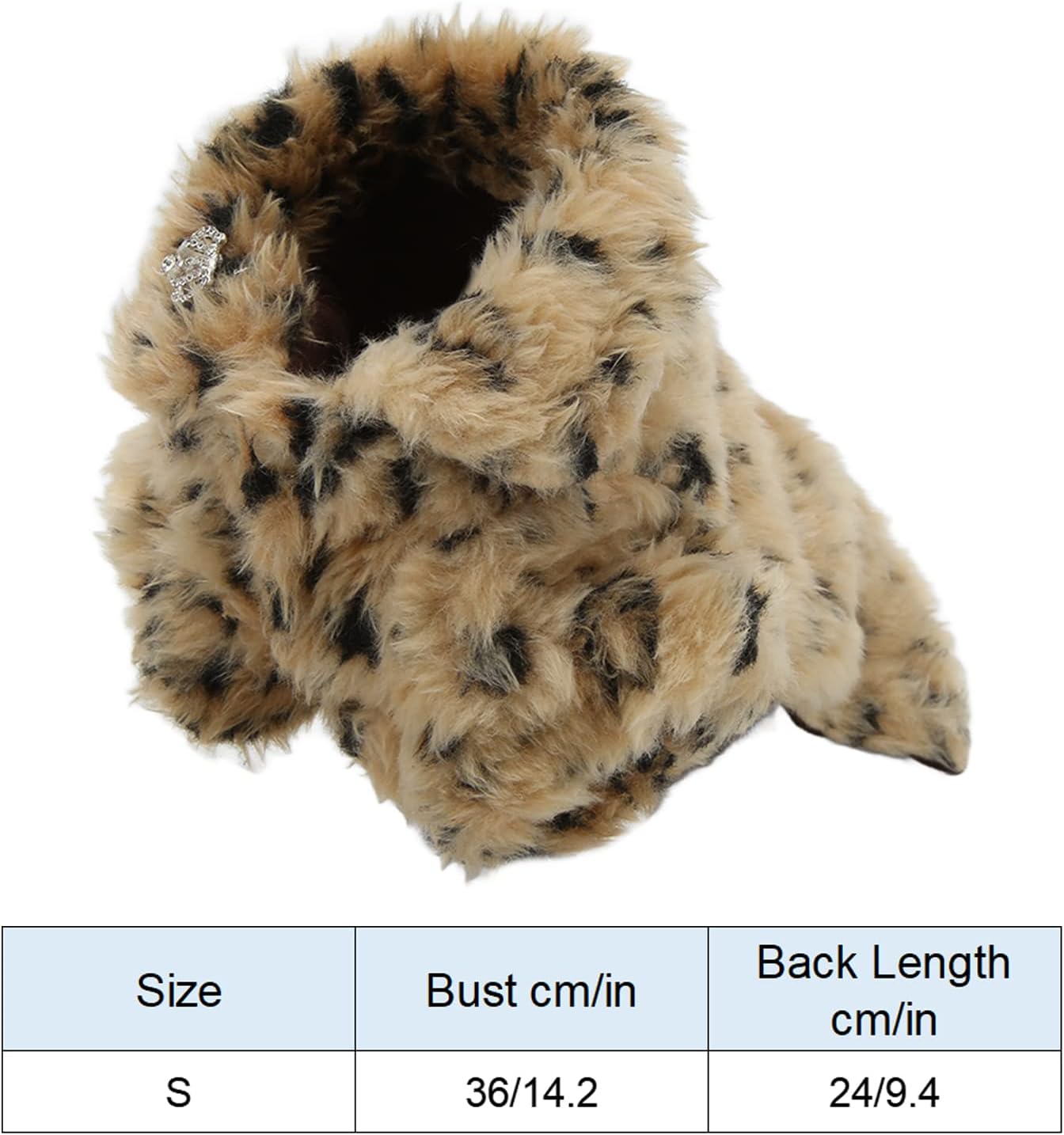 Leopard Print Sweater Dog Coat Pet Leopard Print Cloak Cute Retro Stylish Puppy Plush Jacket for Autumn and Winter (L)