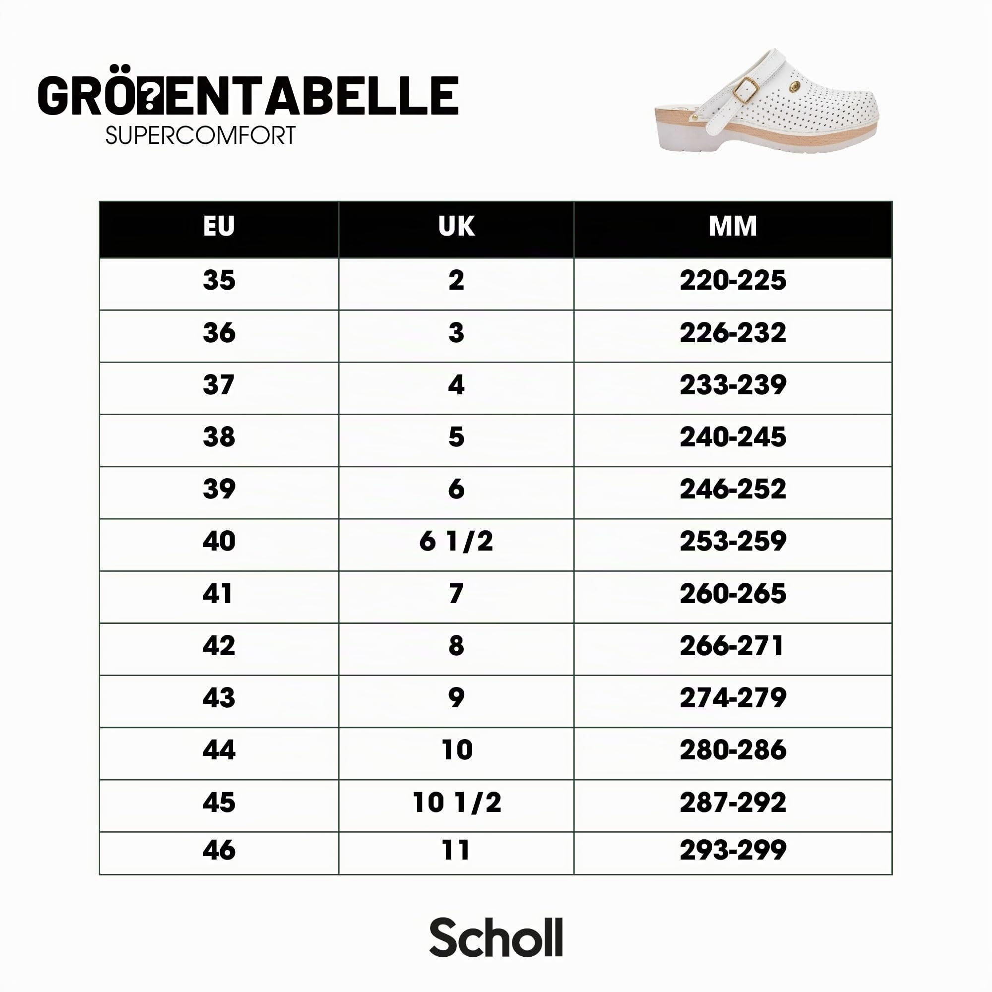 Scholl Unisex Clog SupercomfortSchuh für Medizinisches Fachpersonal