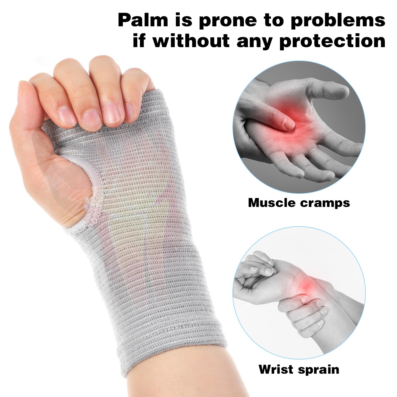 FREETOO Attelle Poignet,Convient aux Bande Poignet Musculation Gauche et Droit,Poignet de Force