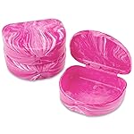 Practicon Marble Retainer Cases, Orthodontic Aligner Case, Mouth Guard Holder (3 Pack) (Pink)