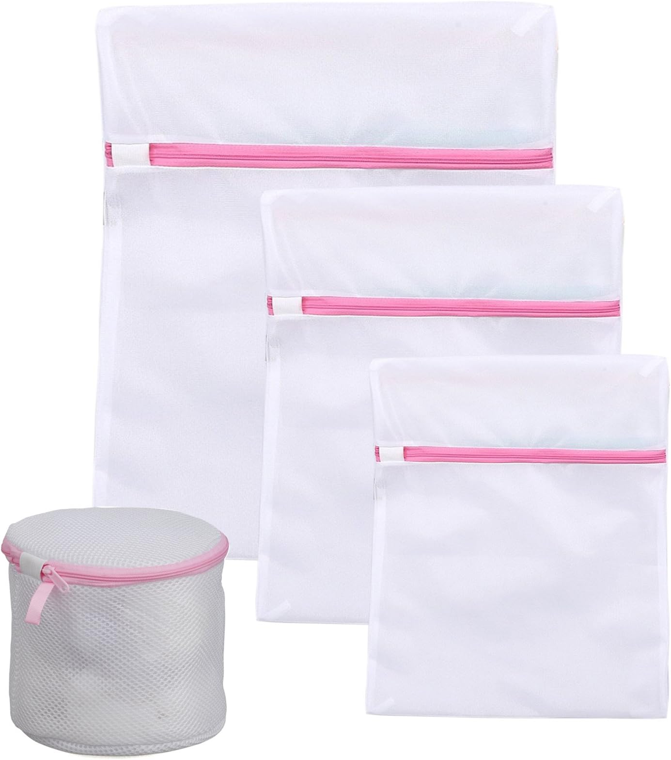 Kakalu Set of 4 Lingerie Bags for Laundry, Delicates Bra Garment Effective Protection Mesh Zipped Washing Machine Laundry Wash Bag Travel Storage Organize Washer Drying Bag, Premium Quality + Gift