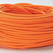 ORION LIGHTSTYLE Textile Cable for Lamps, 5 m Orange, 3-Core, (3 x 0.75 mm²), Plastic Power Cable with Ground Conductor, Textile Coated
