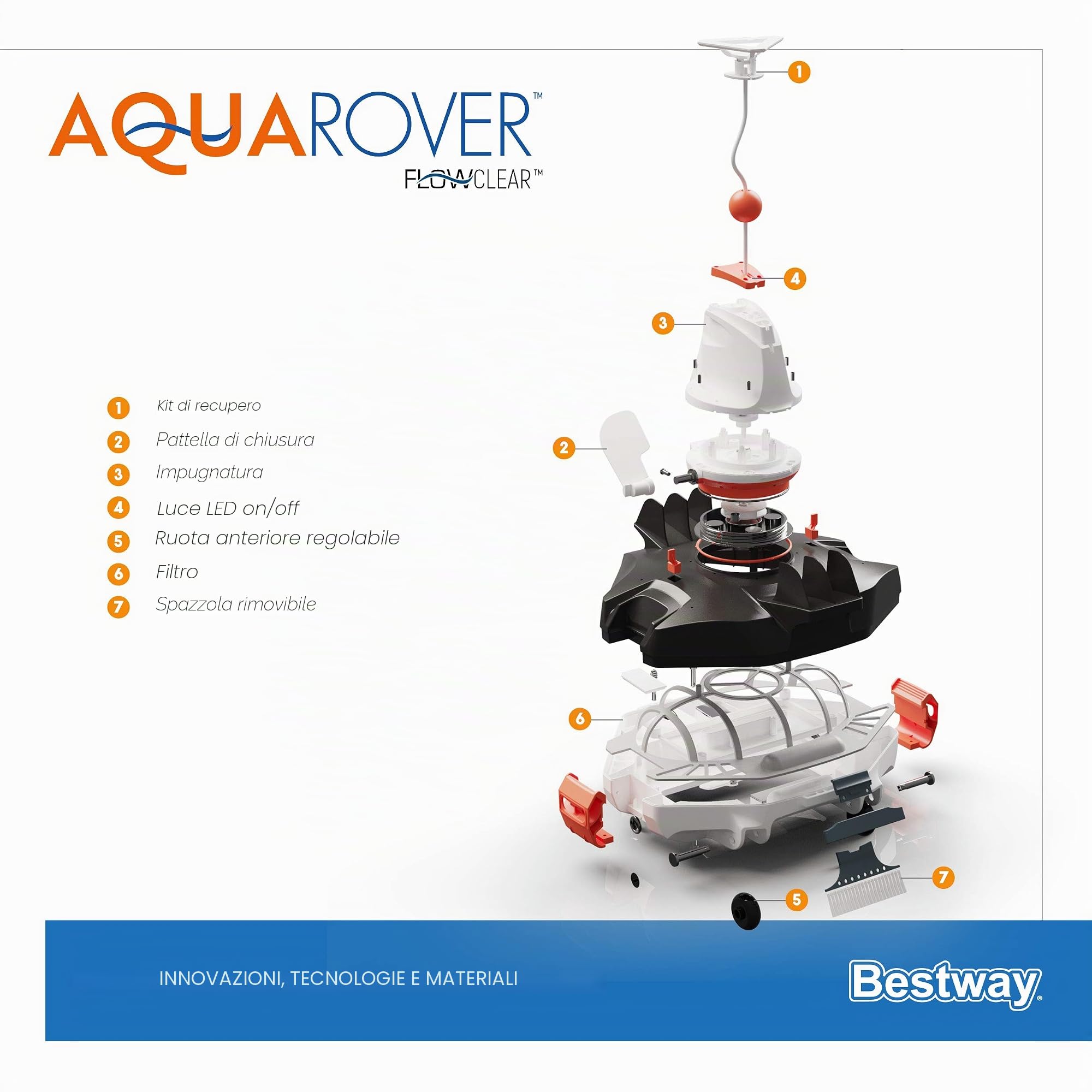 Bestway 58622 Robot per pulizia piscina Aquarover