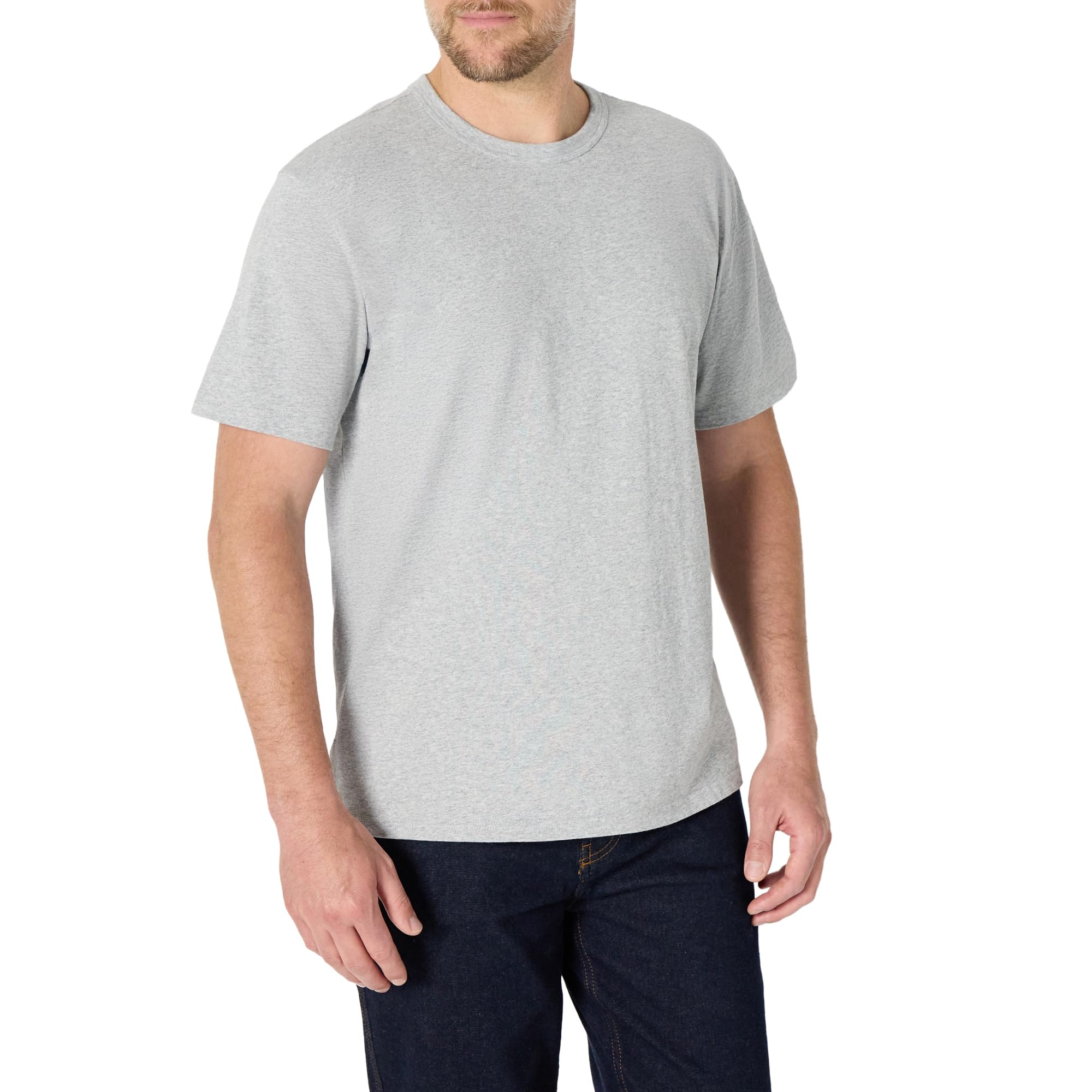 Amazon Essentials Men's Relaxed-Fit Heavyweight Cotton T-Shirt, Medium Grey Heather, Medium