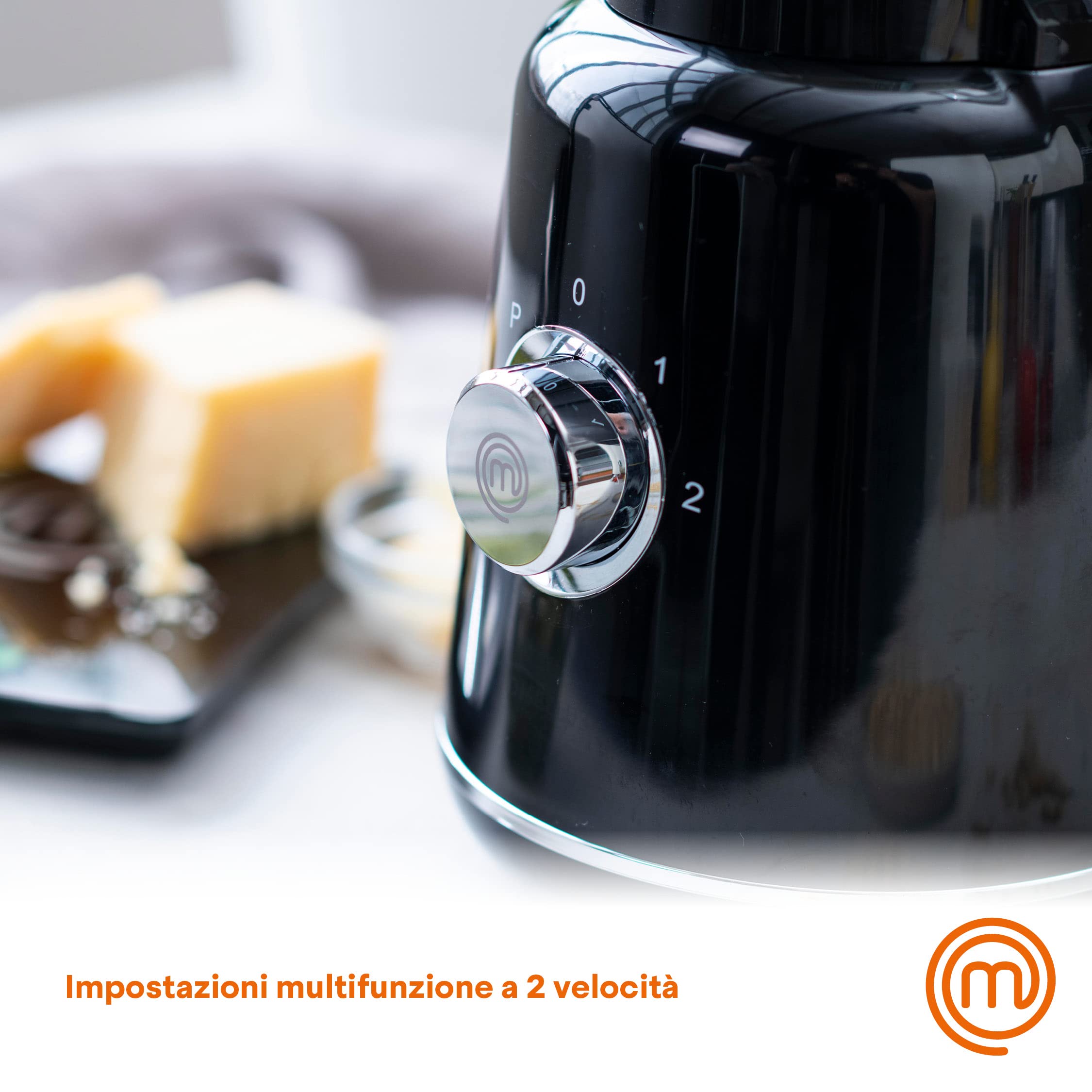 MasterChef Frullatore Elettrico Vetro, Blender Professionale, Smoothie Maker, Tritaghiaccio, 1 Litri, Potente Mixer Cucina con Lame in Acciaio Inox per Frullato, Lavabile in Lavastoviglie, 400W