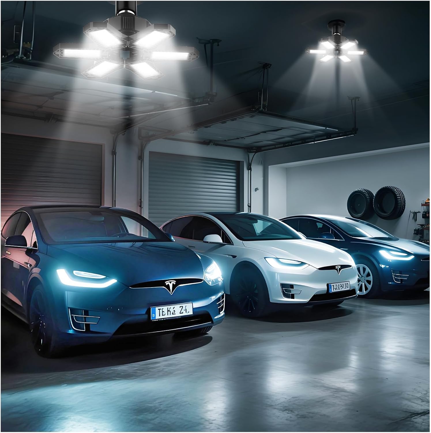 LED Garage Lights Bulb 10 Pack 120W Led Screw in Garage Lights 12000LM 6500K Bright LED Garage Ceiling Lights Deformable Garage Shop Light for Attic Basement Workshop Screw in E26 E27 Base