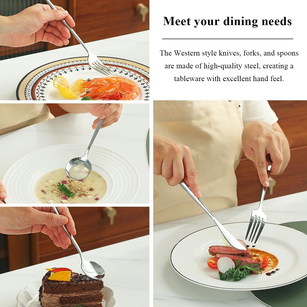 Premium Stainless Steel Spoon Set - 4 Piece -3