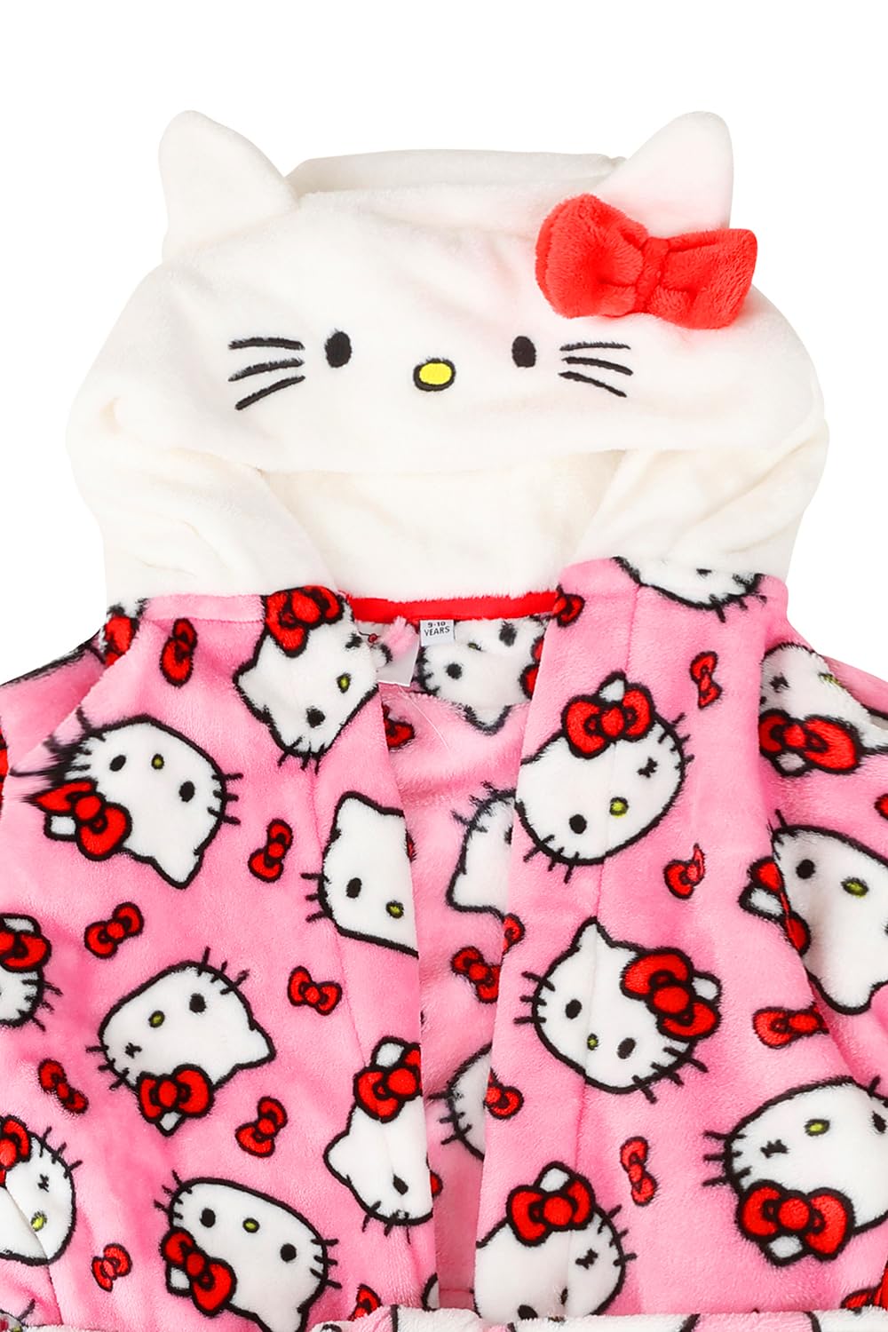 Hello Kitty Albornoz de forro polar rosa con capucha para niñas