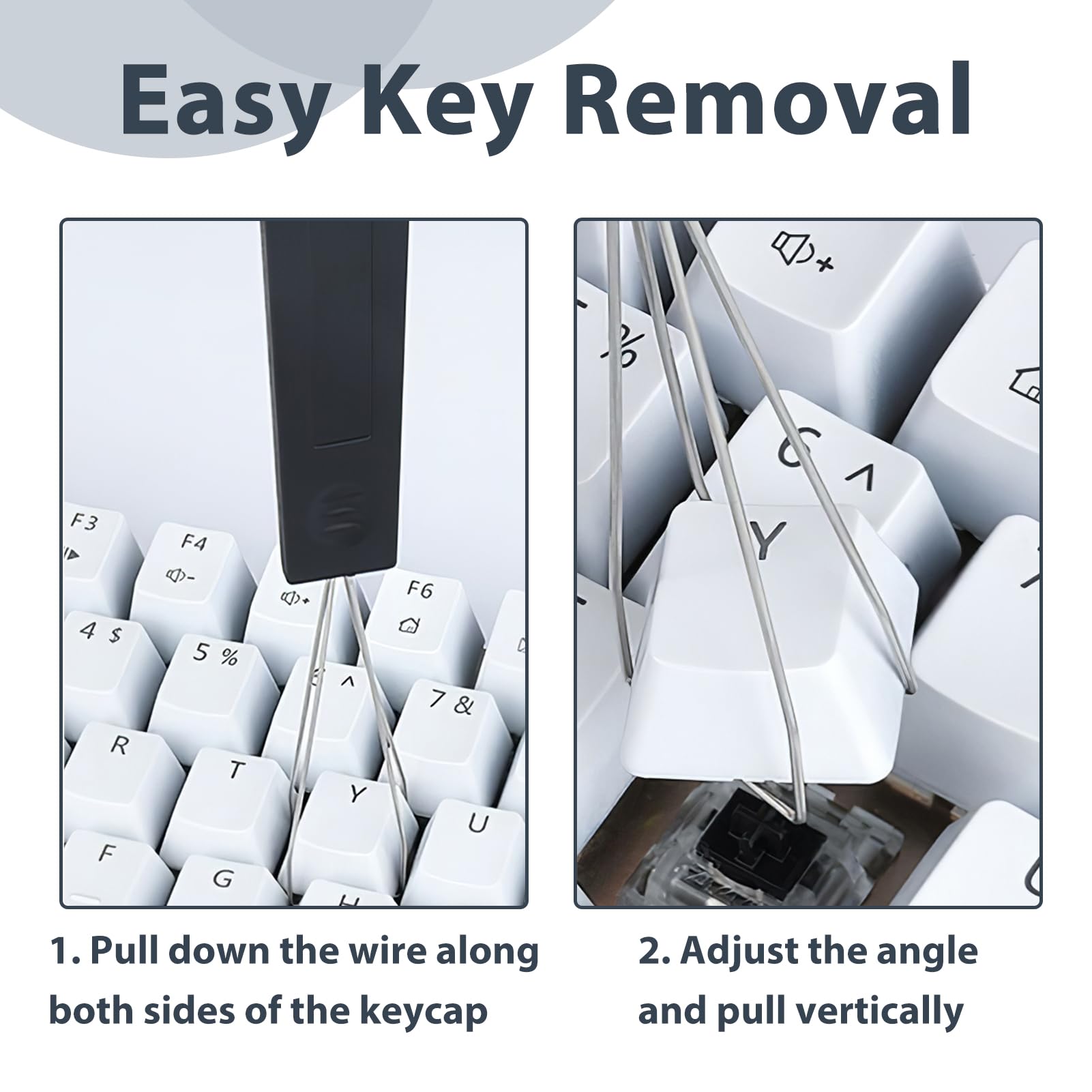 2 En 1 Extracteur De Clavier En Acier Jeu De Brosses Mécaniques Avec 2