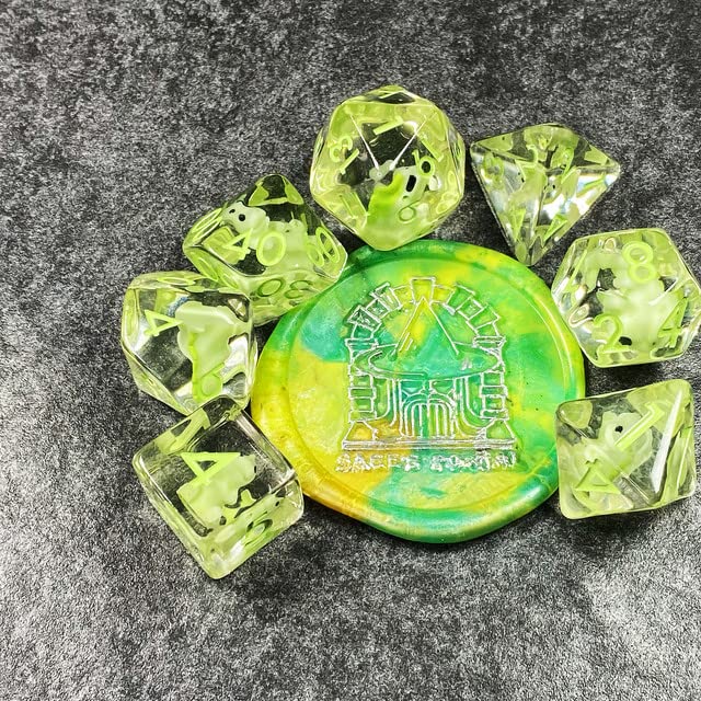 Sage's Portal Animal Familiars Resin DND Dice Set Polyhedral Dice Set for Dungeons and Dragons RPG Pathfinder Tabletop TTRPG (Baby Dragon)