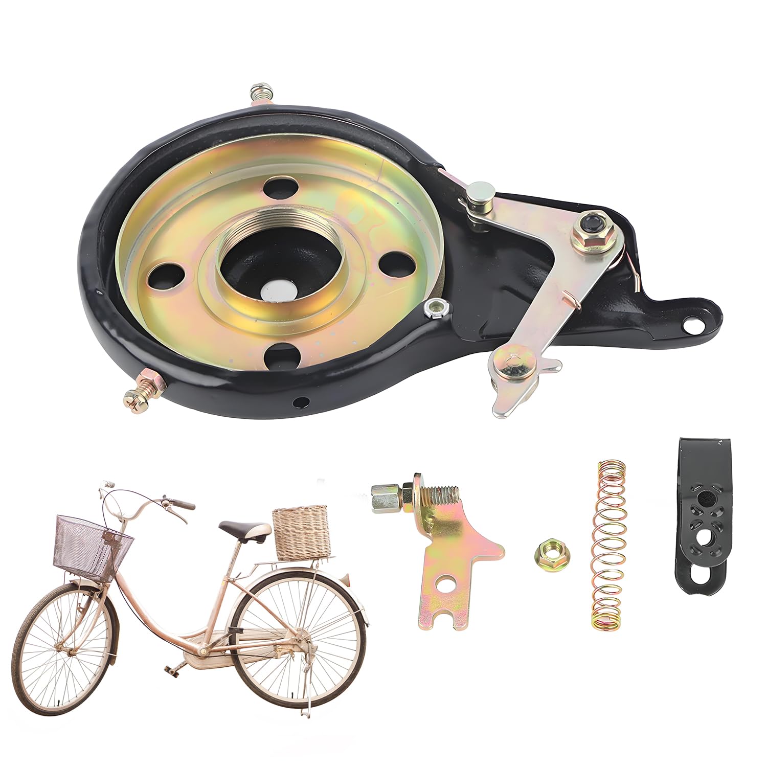 Tissting Rear Band Brake Assembly, Universal Steel Bicycle Mountain Bike Hub Brake Rear Roller Brake Kit, Rear Drum Brake Wheel Cylinder Repair Kit