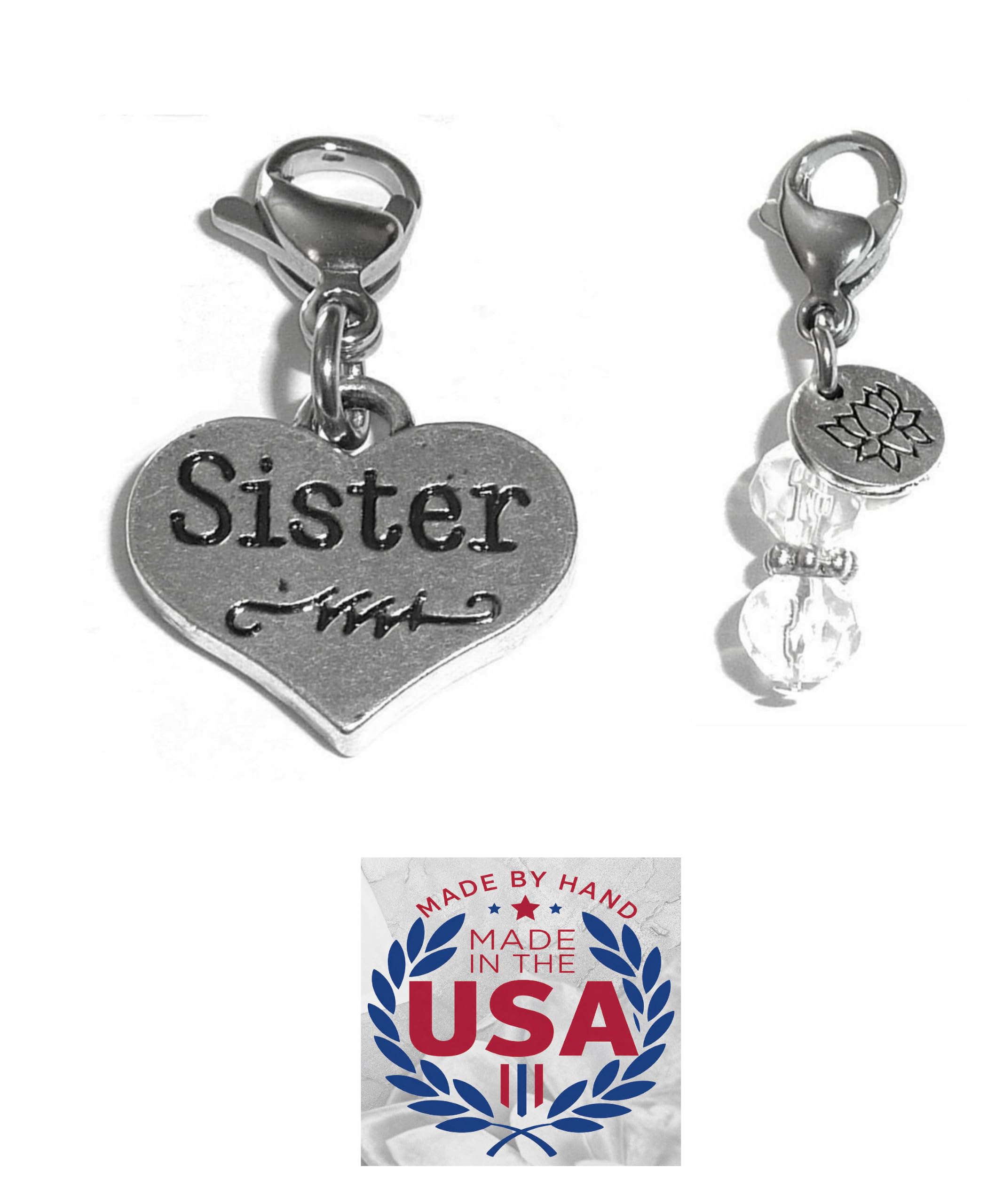 Hidden Hollow Beads Clip On Charm for Purse, Handbag, Keychain, Zipper Pull, Backpack, Jewelry Accessory, USA