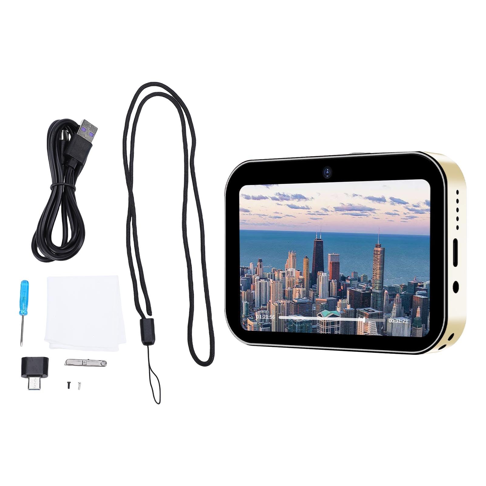 Fotocamera Digitale, Fotocamera Vlog 4K UHD 64MP Zoom 16X Messa a Fuoco Automatica Triplo Obiettivo Compatta da Viaggio Portatile con Scheda di Memoria da 32 GB Touch Screen da 3 Pollici per