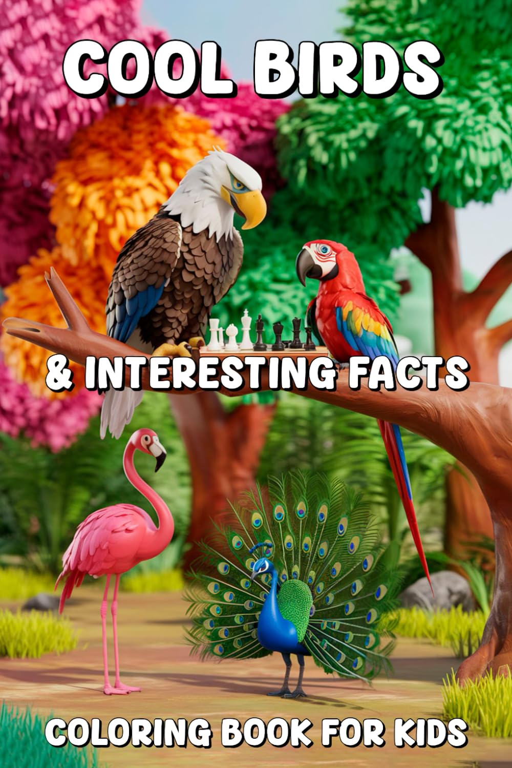 Cool Birds & Interesting Facts: Coloring Books for Kids (Animal Series)