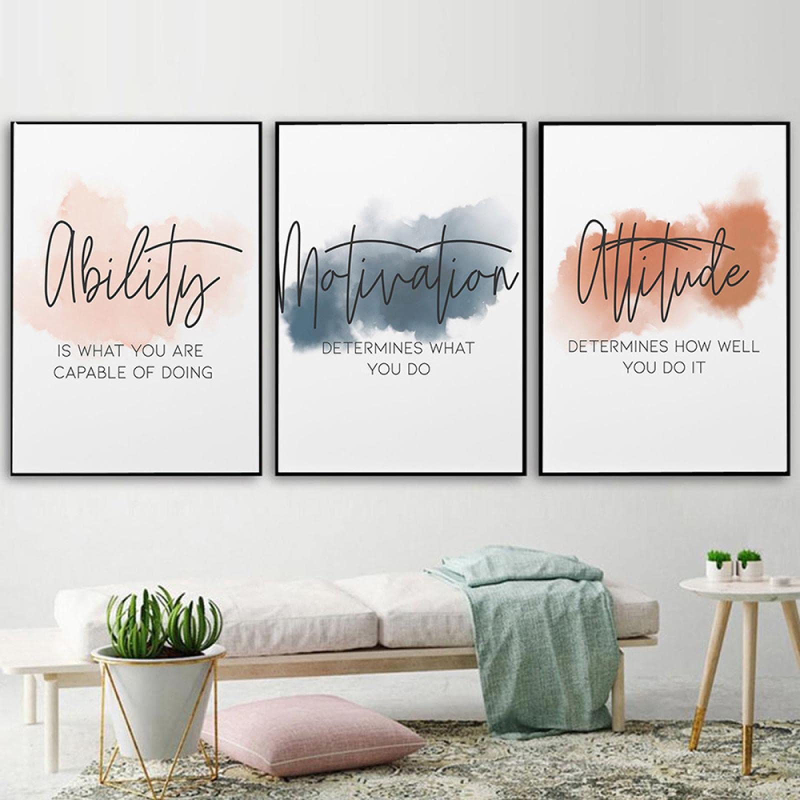 Dittelle Poster e Stampe d'Ispirazione sul Posto di Lavoro Motivazionali e Stampe su Tela Pittura Decorativa Immagine da Parete per Decorazioni per Ufficio 60x80 cm-3 Pezzi Senza Cornice