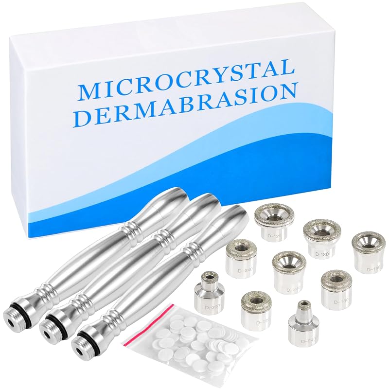 UNOISETION Kit de reposição para aparelho de microdermoabrasão com pontas diamantadas, 3 hastes, 9 pontas e filtros de algodão