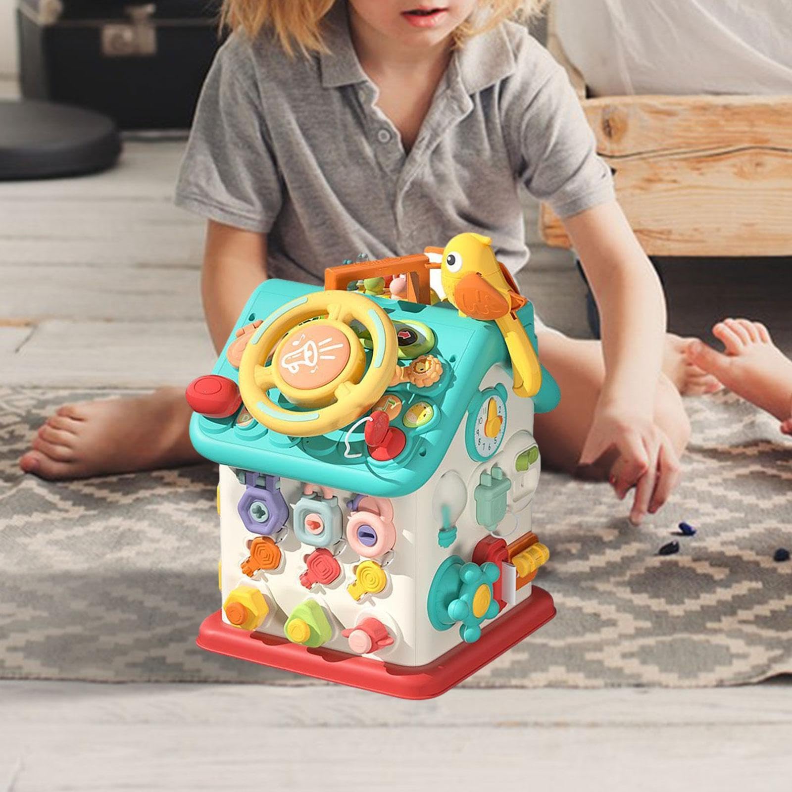 Busy Cube Aktivitätsbrett, Lernspielzeug, Formensortier Und Zuordnungsspiel, Sinnesbrett für Kinder