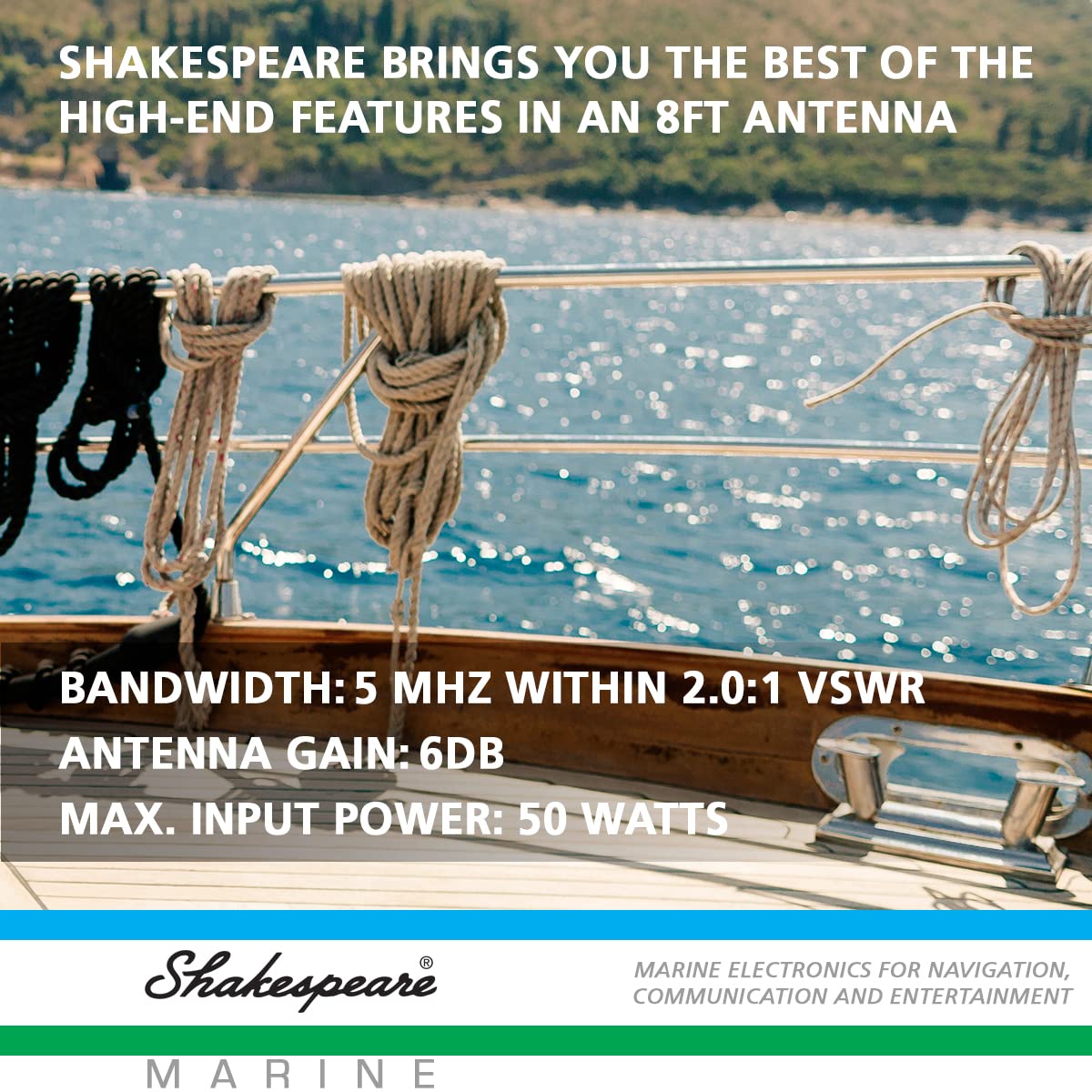 SHAKESPEARE 5101 Centennial White 8 'VHF Marine Antenna