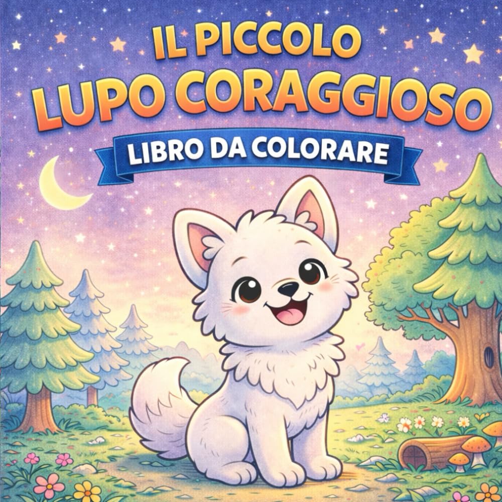 Il Piccolo Lupo Coraggioso: Libro da Colorare, bambini 3–6 anni