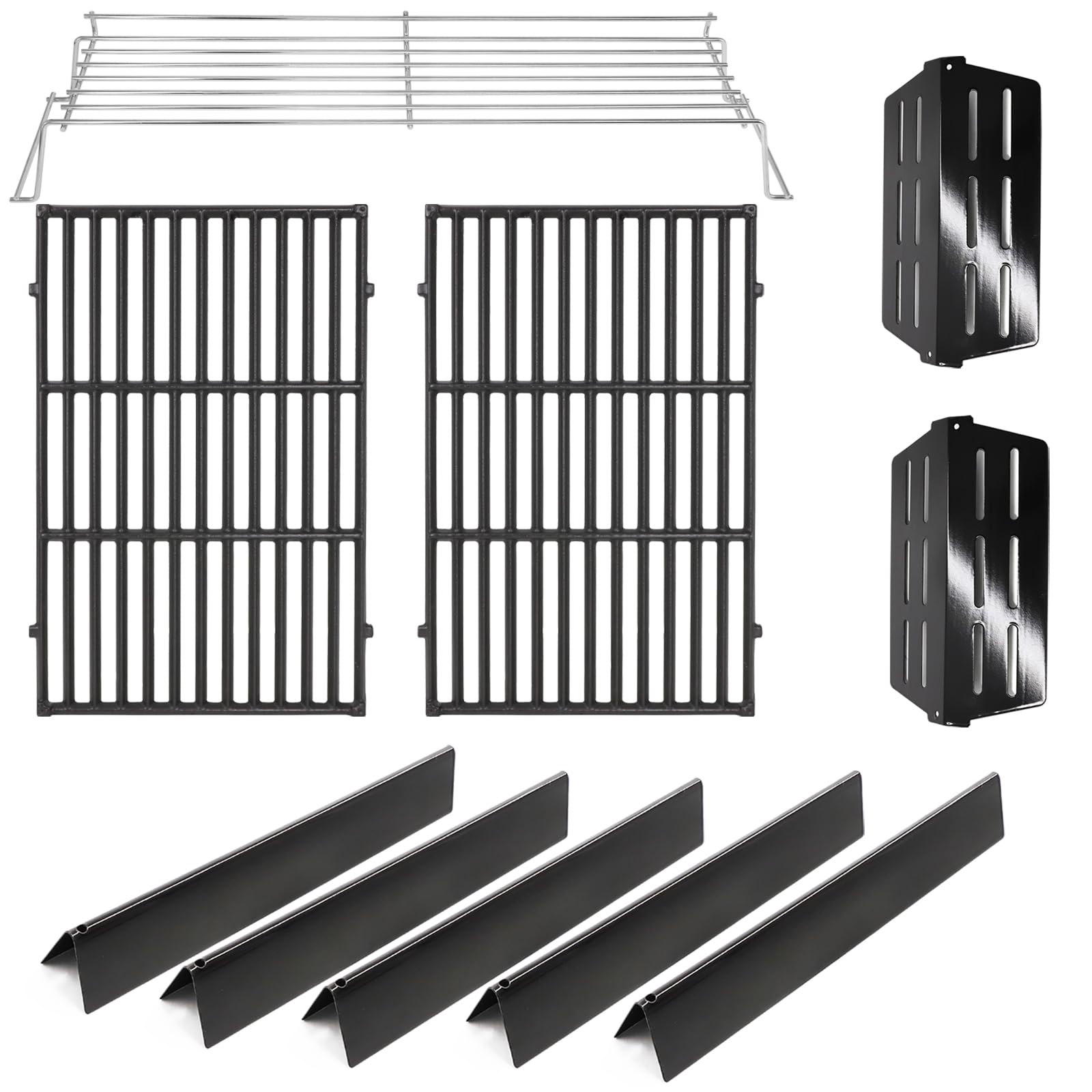 Criditpid Grill Replacement Parts for Weber Genesis 300 Series, 7620 Flavorizer Bars, 7622 Heat Deflector, 7528 Grates &amp; 65054 Warming Rack Kit for Weber 310 S310 E320 E330 S330 EP310 Grill