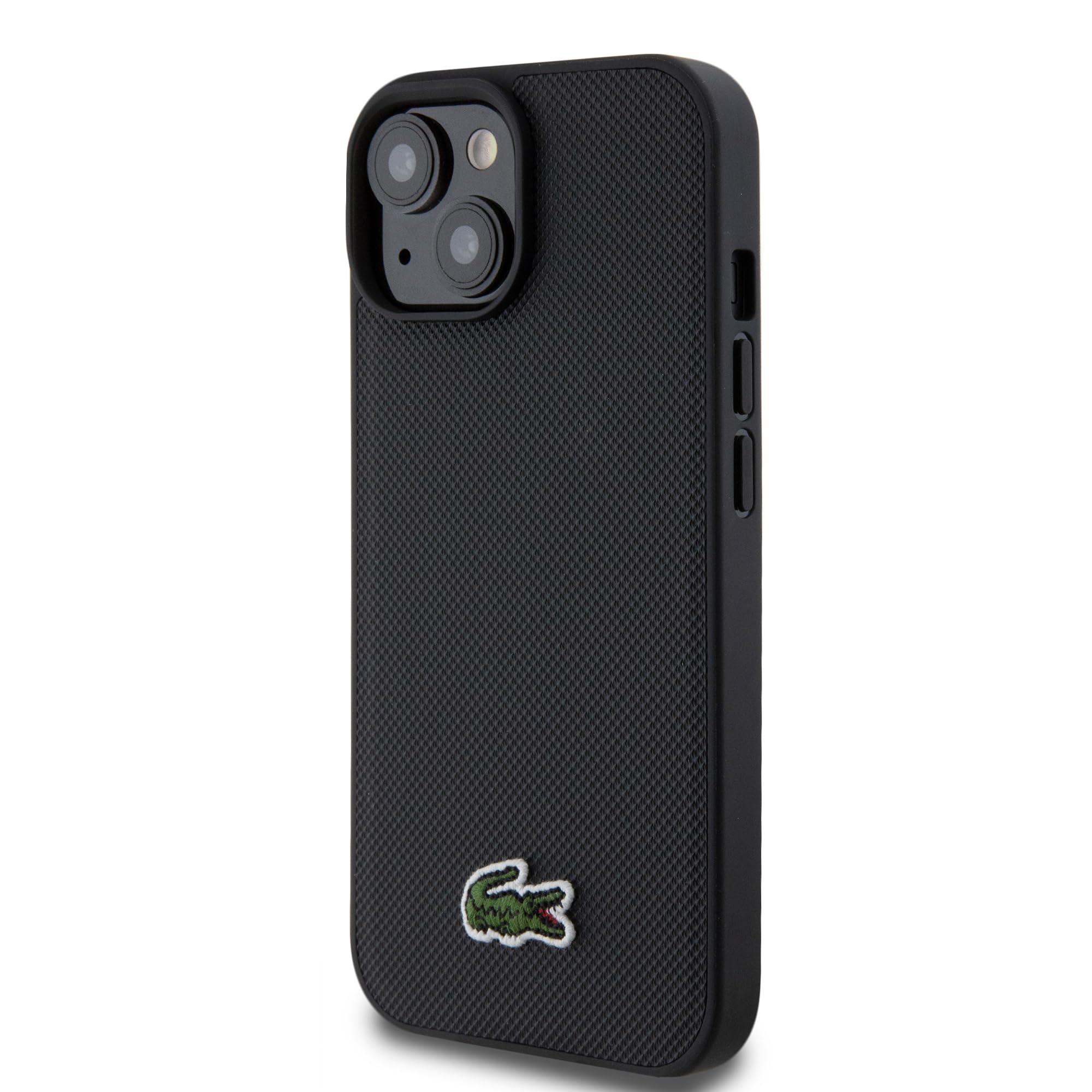 CG MOBILE Lacoste LCHMP15SPVCK - Custodia rigida per iPhone 15/14/13 6.1", colore: Nero