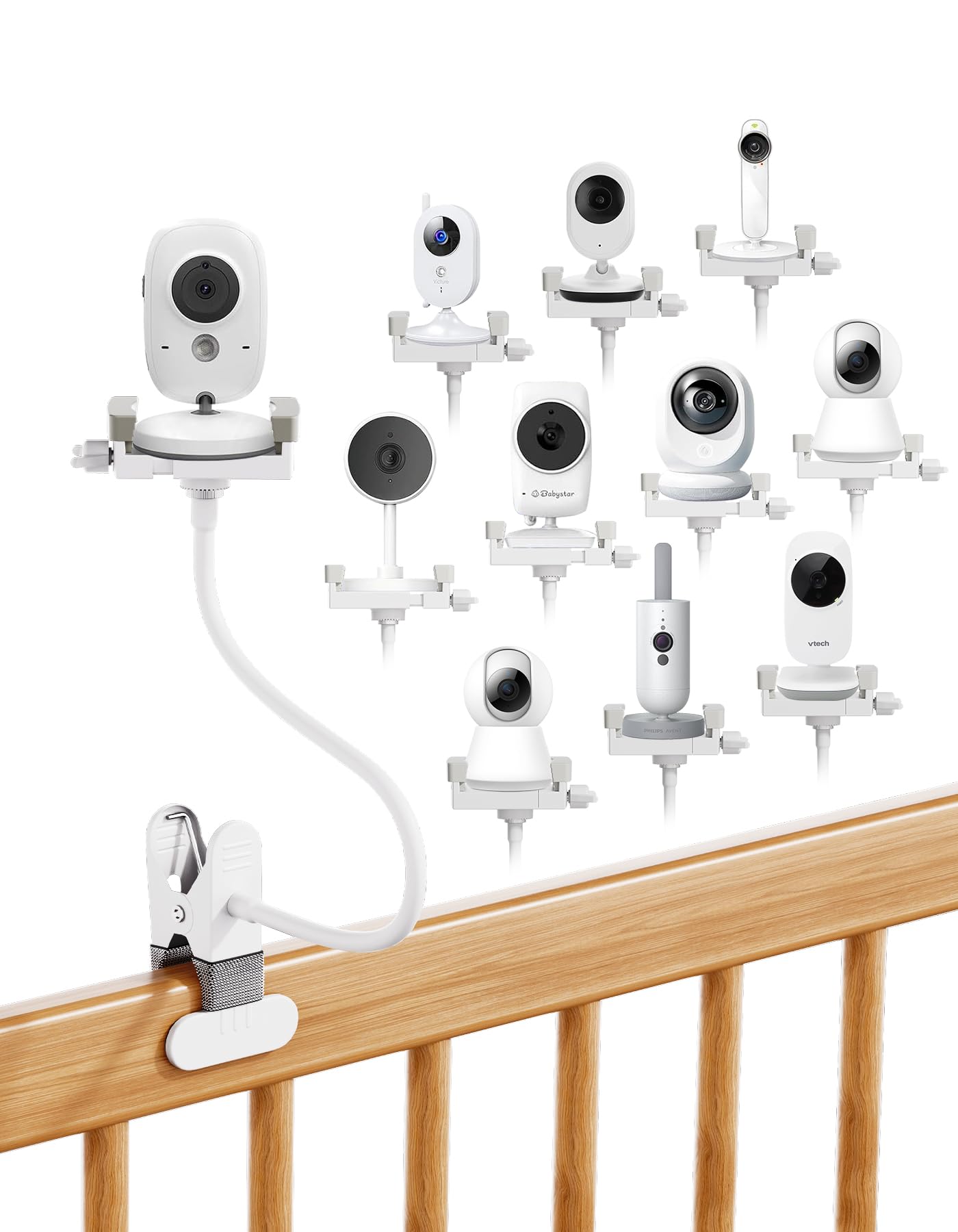 Soporte de monitor de bebé flexible con clip antideslizante para cámara HelloBaby