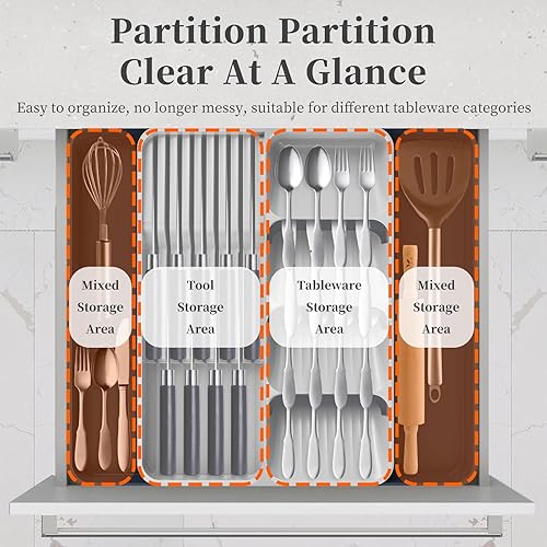 Miniatura 5 de Queceuy Nuevo cuchillo de cocina resistente a altas temperaturas, tenedor, cuchara, estante de almacenamiento de vajilla, caja de herramientas de