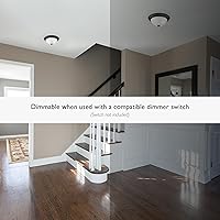 Vista 4 de Design House, 2 Pack, 2-Light Indoor Dimmable Ceiling Light, Alabaster Glass Shade, Matte Black, 11.25 in W x 4.75 in H, Interior Lighting, Item