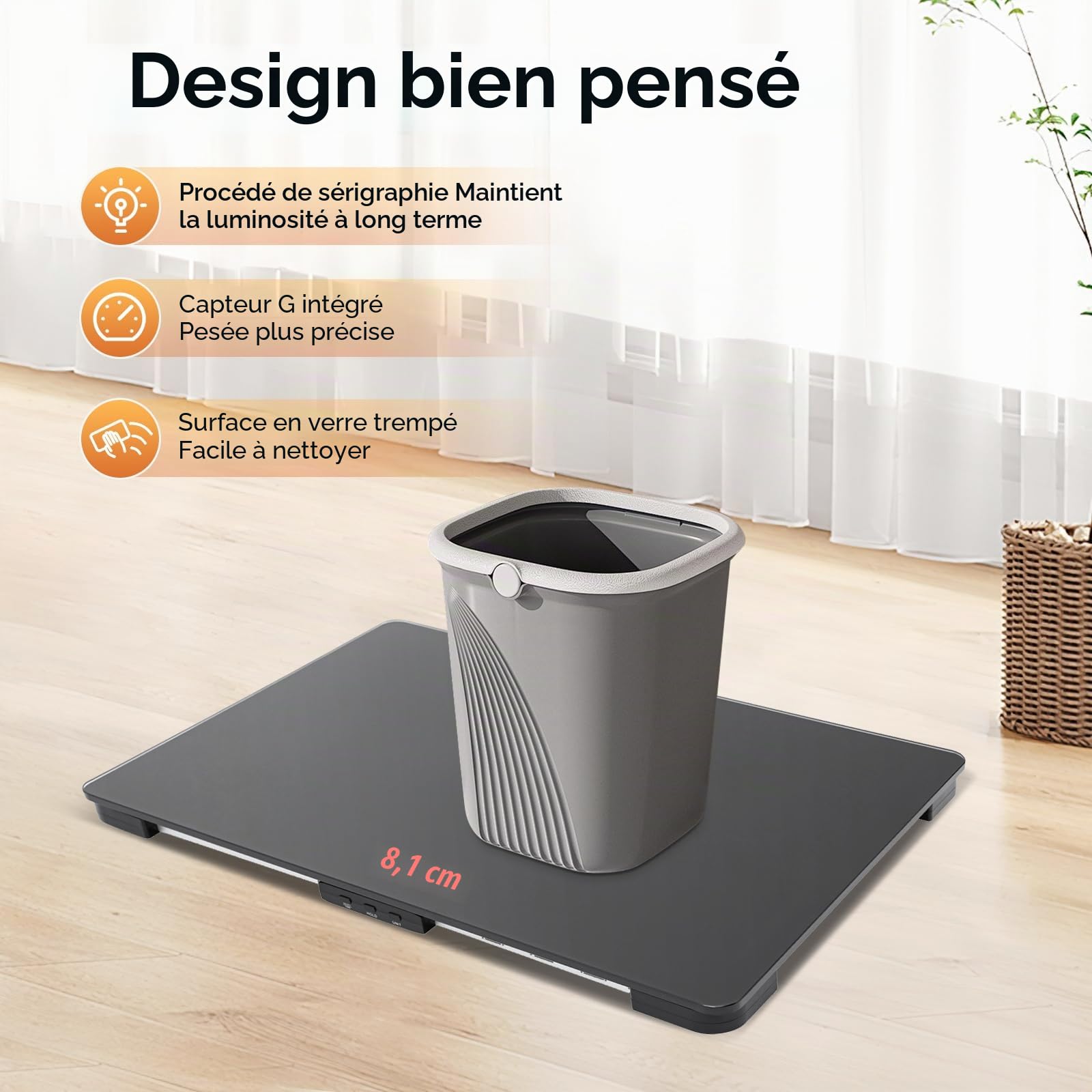 Balance vétérinaire de haute précision pour animaux de compagnie - Pèse-plateforme LCD - Écran en verre martelé - Coupe sur mesure pour grands chiens
