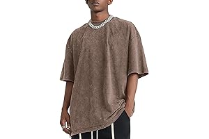 Oversized Vintage Acid Wash Tshirt for Men Cotton Solid T Shirt Streetwear...