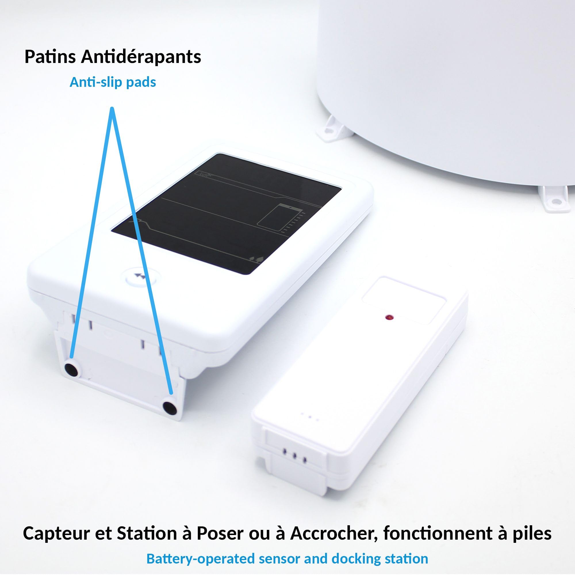 FISHTEC - Station Météo Intelligente Capteur Extérieur Écran LCD Ajustable Pluviomètre à Poser Affiche la Date, l'Heure, Température, l'Humidité, Prévoit Jauge Indication