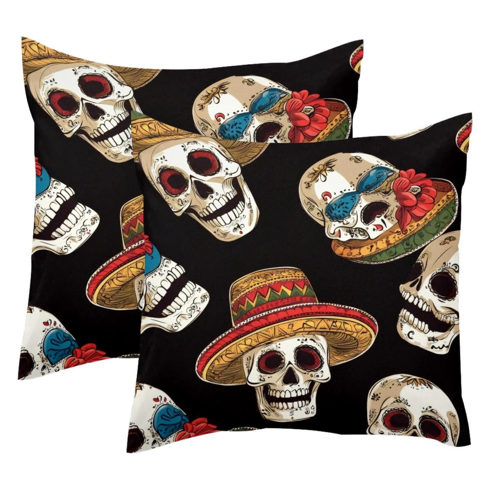 Fundas cojín calaveras azúcar contra cojines sosos salón 50x50