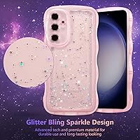 Vista 3 de ZTOFERA Funda protectora para Samsung Galaxy A14 4G/5G de 6.6", ondulada, con brillantina de estrella, poliuretano termoplástico transparente, suave
