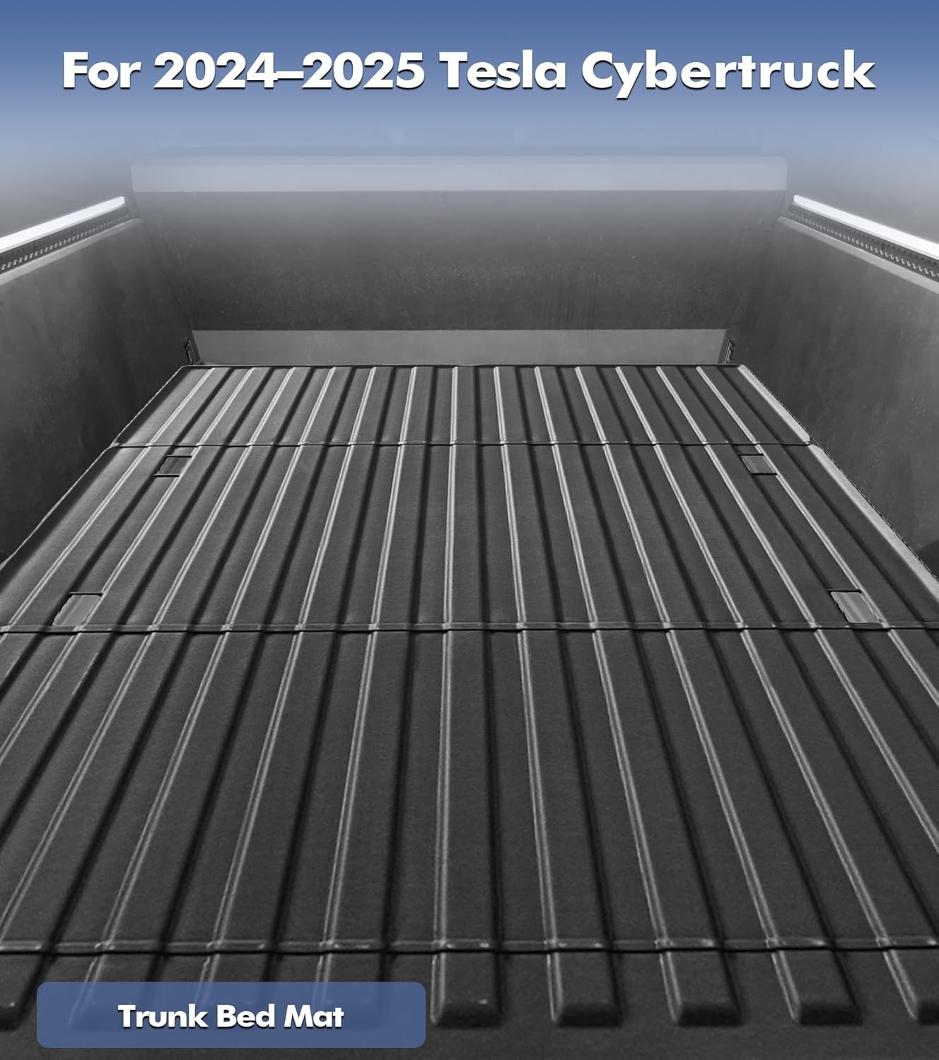 PM Auto Floor Mats Compatible with Tesla Cybertruck 2024-2026 TPE All-Weather 1st & 2nd Row Car Floor Mat Full Set Custom Fit Front and Rear Cargo Trunk Liners Truck Bed Mat Waterproof 6PCS