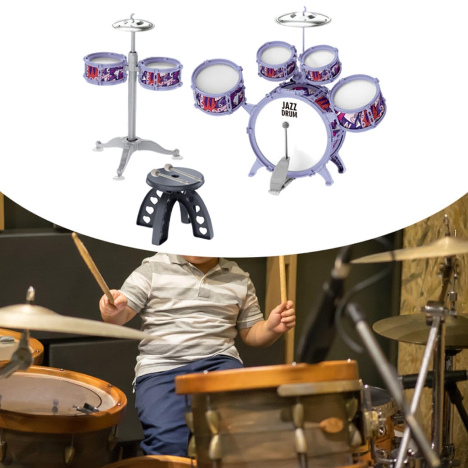 harayaa Set di Tamburi per Bambini Strumento Musicale a percussione per Feste