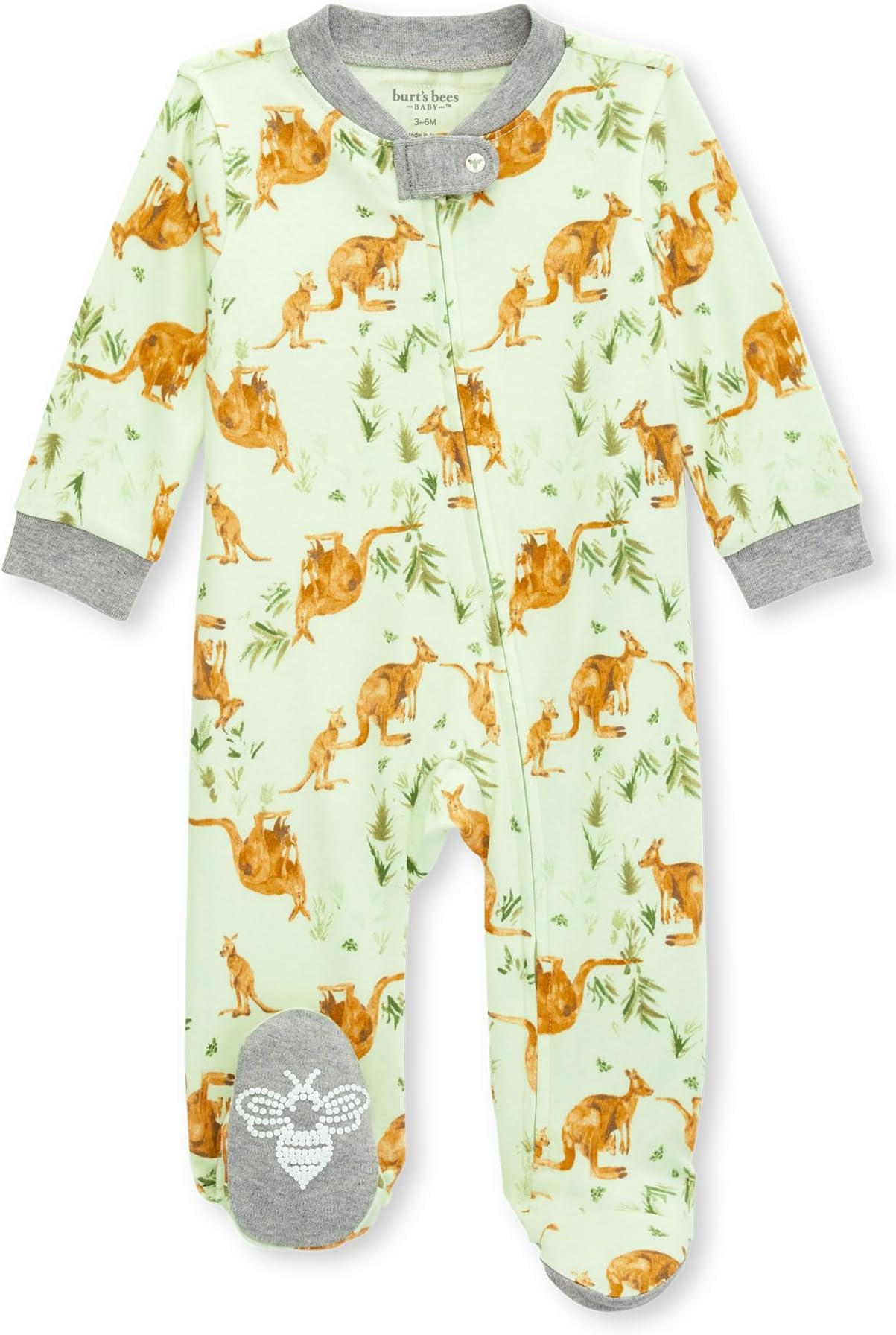 Burt's Bees Babybaby-boys Sleep and Play Pjs, 100% Organic Cotton One-piece Zip Front Romper Jumpsuit Pajamas