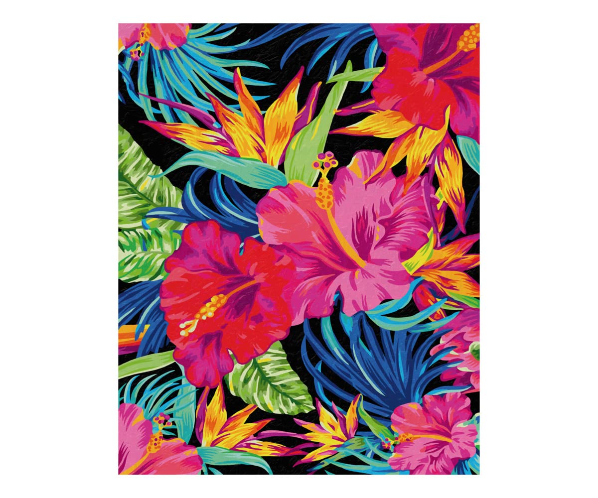 Schipper 609130851 Dipingere con i Numeri, spazi di Fiori esotici - Dipingere Immagini per Adulti, Inclusi pennelli e Colori acrilici, 40 x 50 cm
