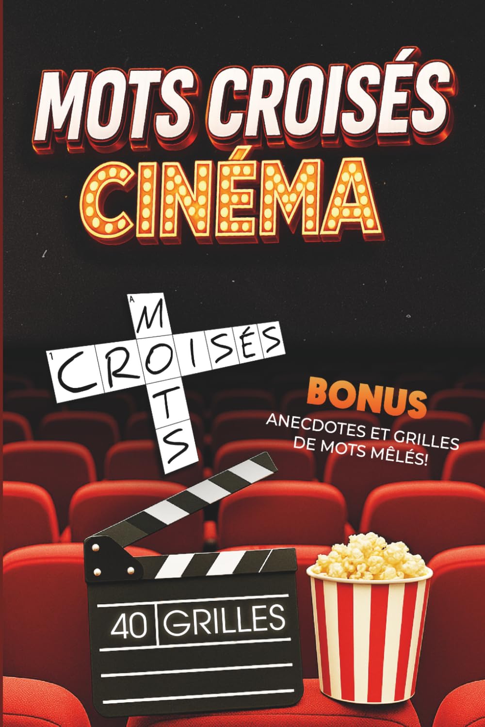 Mots Croisés Cinéma – 40 Grilles pour Tester vos Connaissances de Cinéphile: Un jeu de culture cinéma à offrir ou à s’offrir