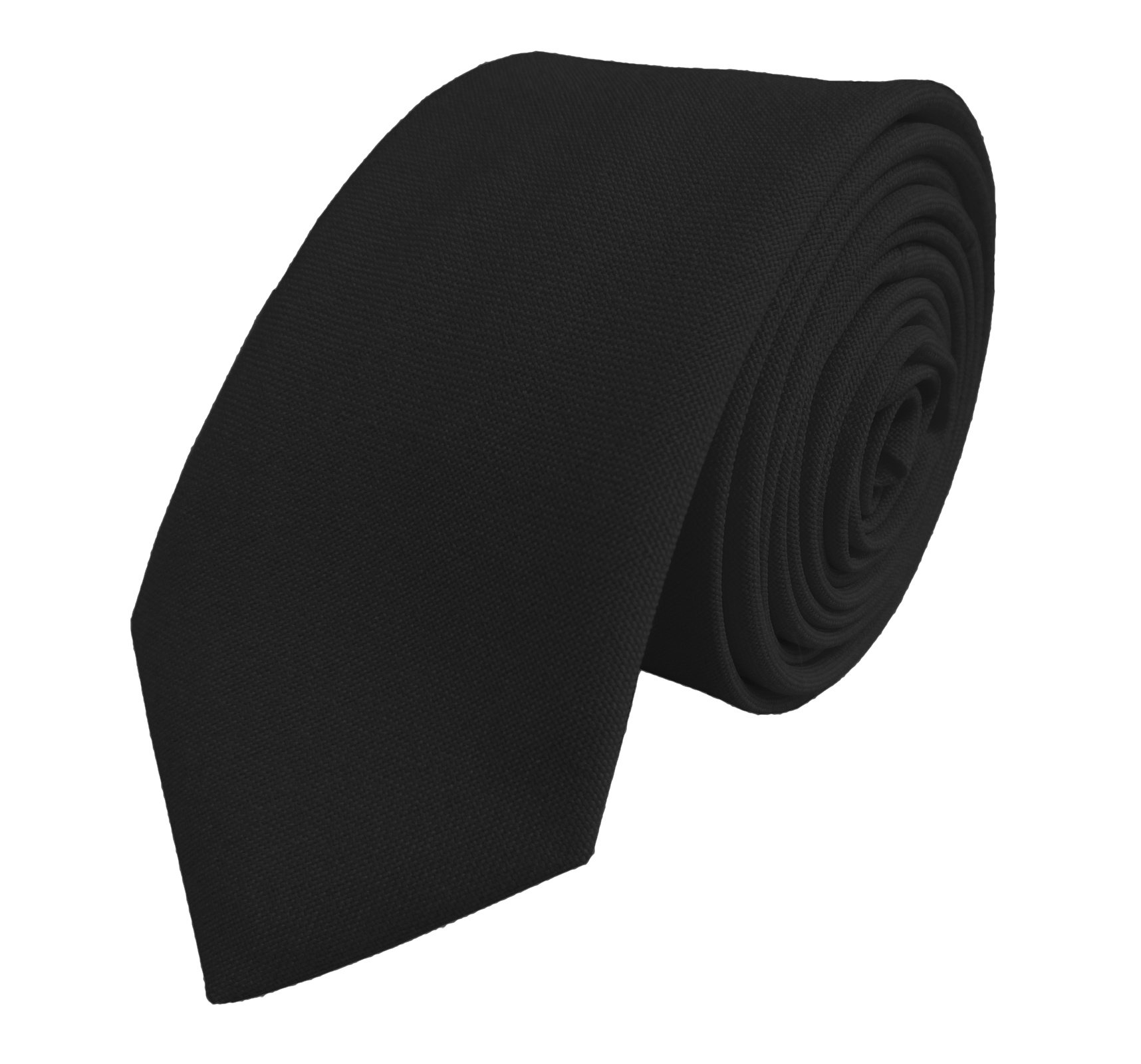 Great British Tie Club Men's Plain Skinny Ties, Black
