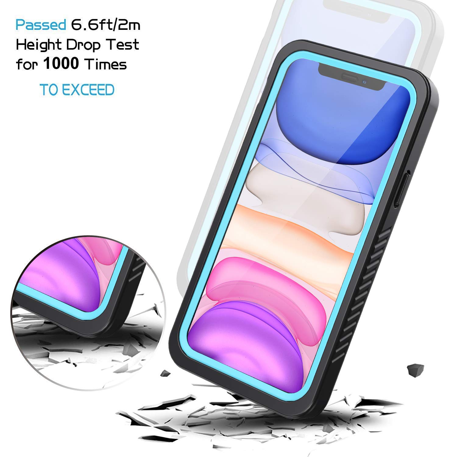 Lanhiem Cover Per Impermeabile iPhone 11 Pro (5.8"),Cover Subacquea iPhone 11 Pro[IP68 Certificato Waterproof] Protezione dello Schermo Antiurto Antipolvere Subacquea Caso per iPhone 11 Pro,Blu