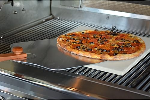 Miniatura 4 de RSVP International Endurance Pizza Tool Collection - Espátula para horno, aluminio de 12 pulgadas de diámetro, mango de madera dura plegable