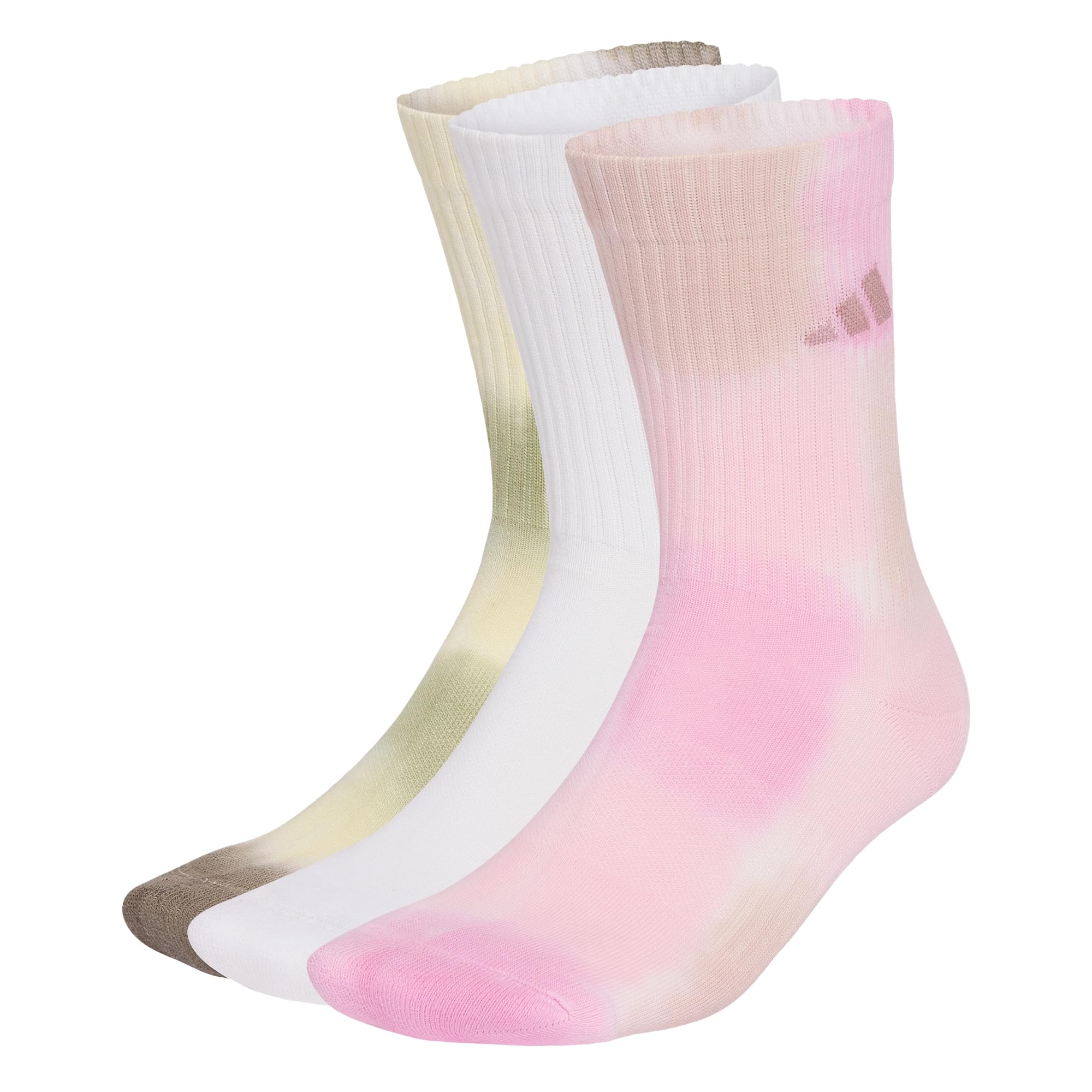 adidas Unisex Tie Dye Sock 3 Pair Pack Socks, MULTICOLOR/white/Dual Indigo, S