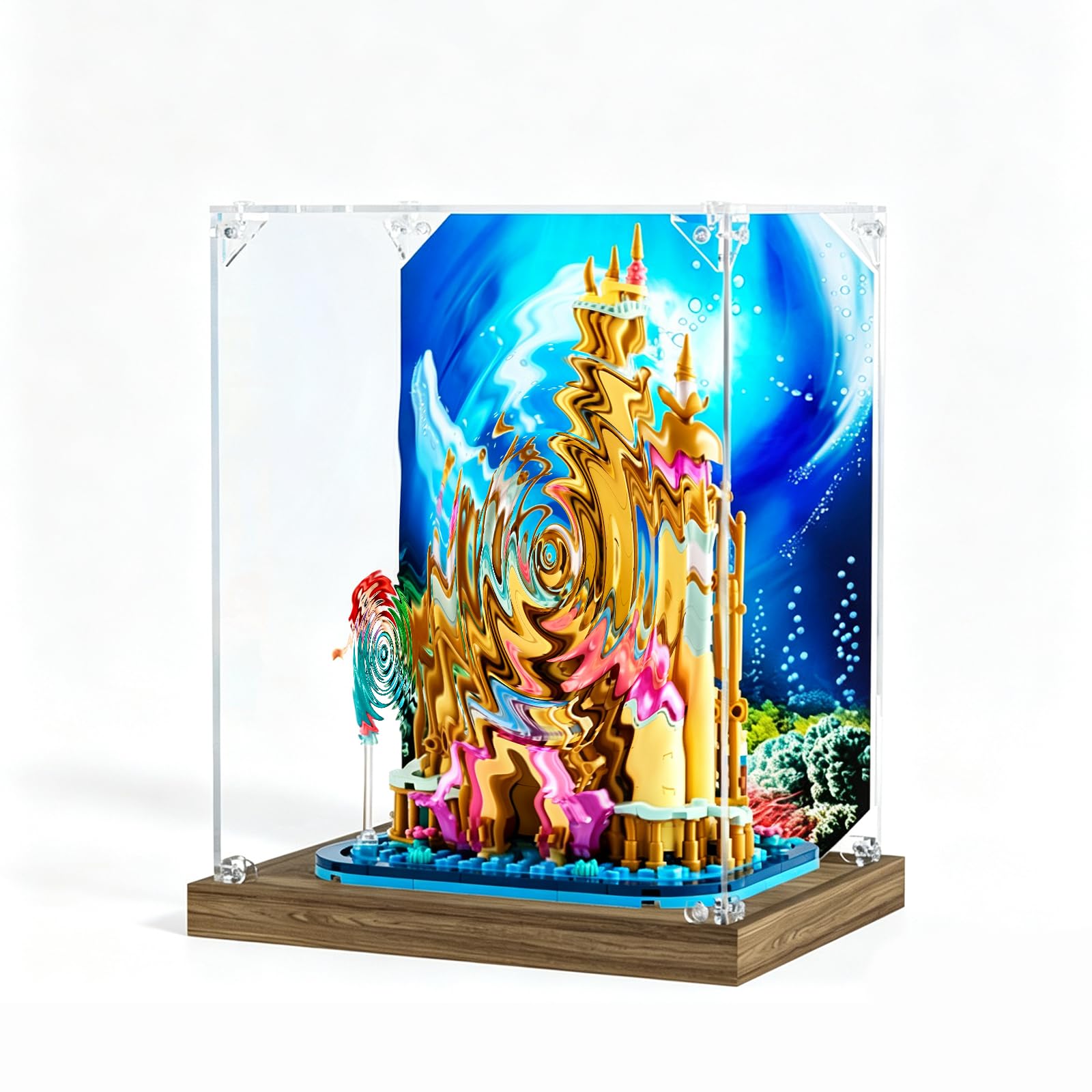 Vitrina de metacrilato de 3 mm y madera para el Mini Castillo de la Sirenita LEGO