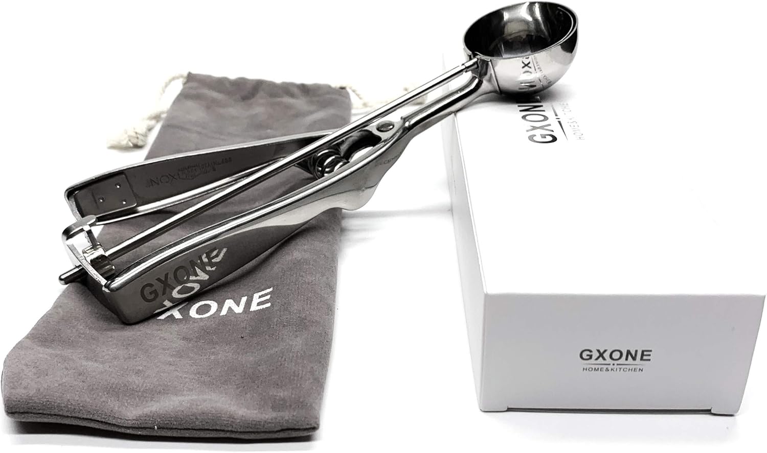 Ice Cream Scoop Stainless Steel, Medium Cookie Scoops For Baking,Silver(#40)