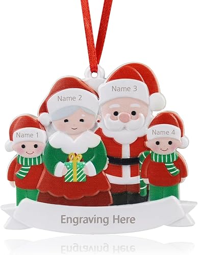 Miniatura 6 de Adornos de Navidad personalizados 2023, adorno familiar con nombre de familia, decoraciones de Navidad para colgar adornos para árbol de Navidad,