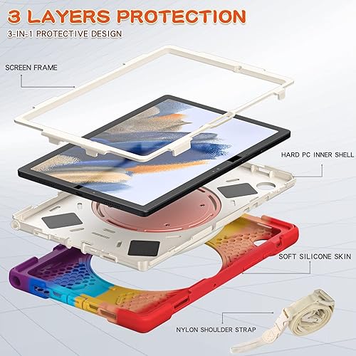Miniatura 311 de Funda resistente para Galaxy Tab S10 Ultra 2024/S9 Ultra 2023/S8 Ultra 2022, funda híbrida resistente con soporte para bolígrafo S, funda a prueba
