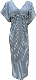 جلابيه نسائي نص كم، موحد المقاس، مصنوع من القطن والليكرا، ألوان متعددة، يشعرك بالنعومة والراحة والأناقة وسهولة الحركة طبعة المنقط