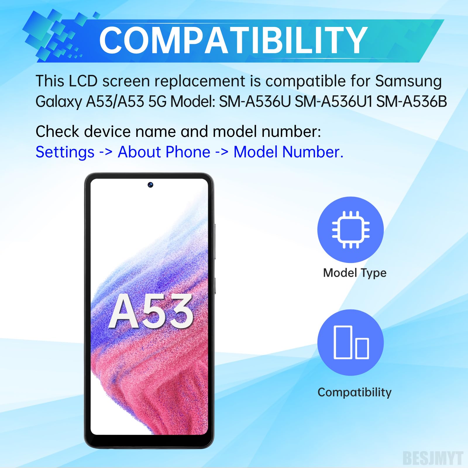 Amazon.com: BESJMYT for Samsung Galaxy A53 A53 5G AMOLED Screen