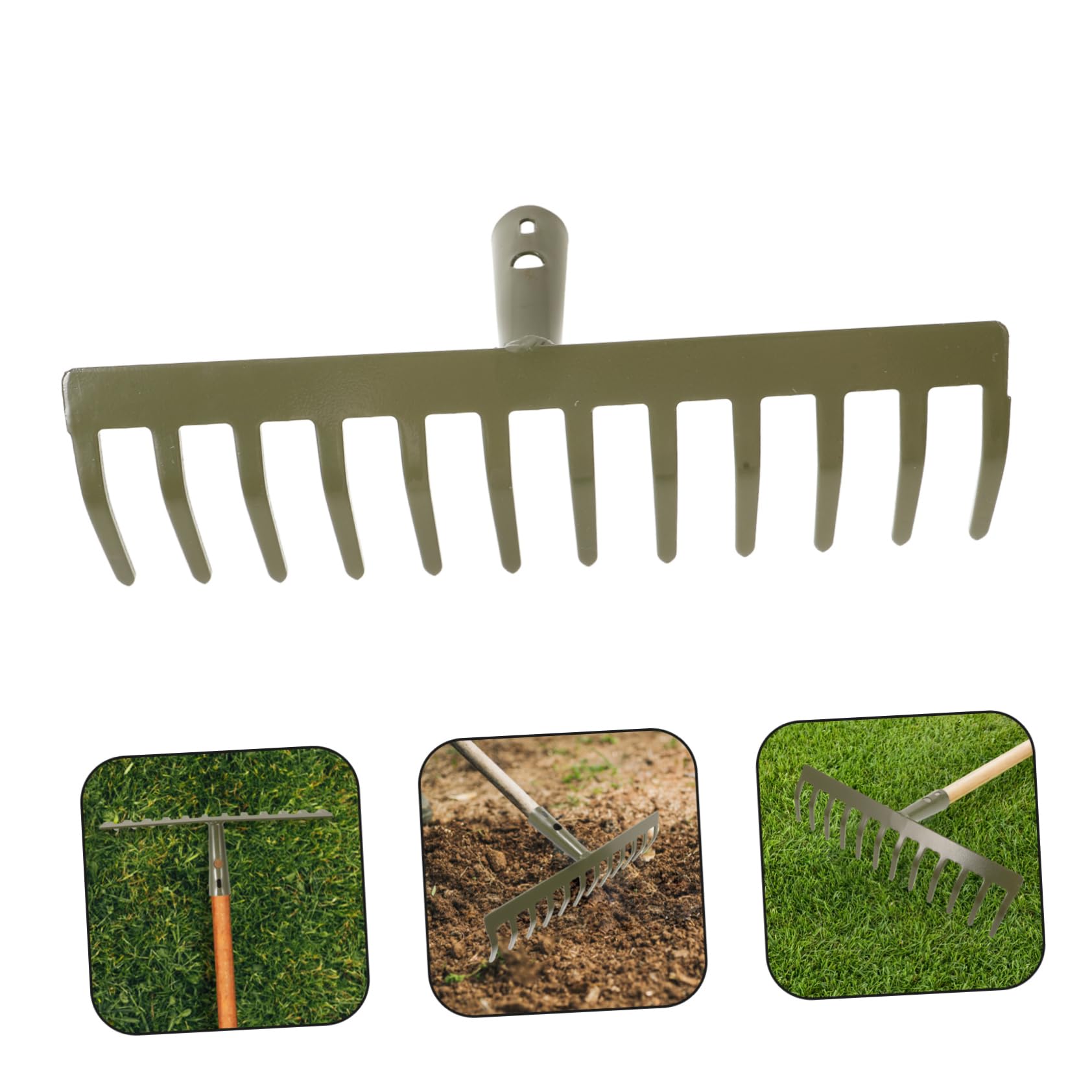 HOMSFOU 2pièces Râteau De Jardin à Dents Outil De Jardinage pour Enlever Entretenir Plantes sans pour