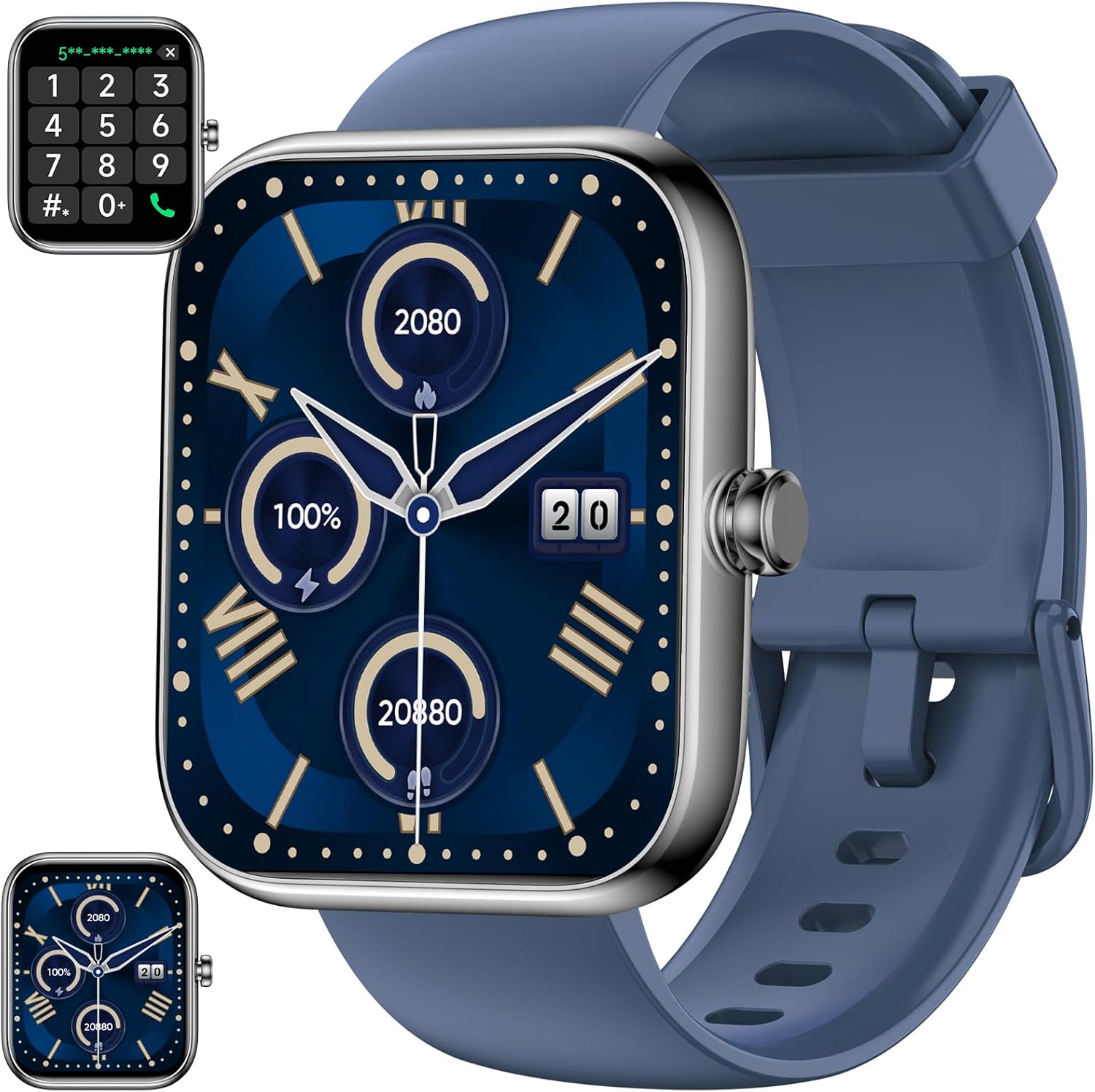Smart Watch for Men Women with 1.83” HD Touch Screen, 100+ Sport Modes, IP68 Waterproof Fitness Tracker with Heart Rate & Sleep Tracking Pedometer, Smartwatch Compatible with iPhone Android Phones